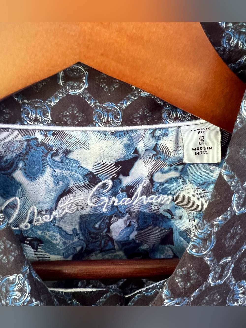 Robert Graham Bramston Navy Geometric Medallion Short Sleeve Shirt Small NWT - Picture 4 of 13